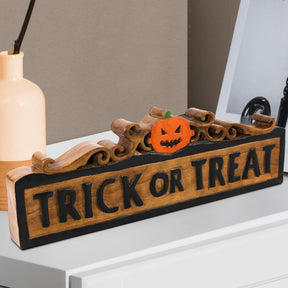 Trick or Treat Handmade Wooden Sculpture