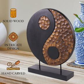 Yin Yang Handmade Wooden Sculpture