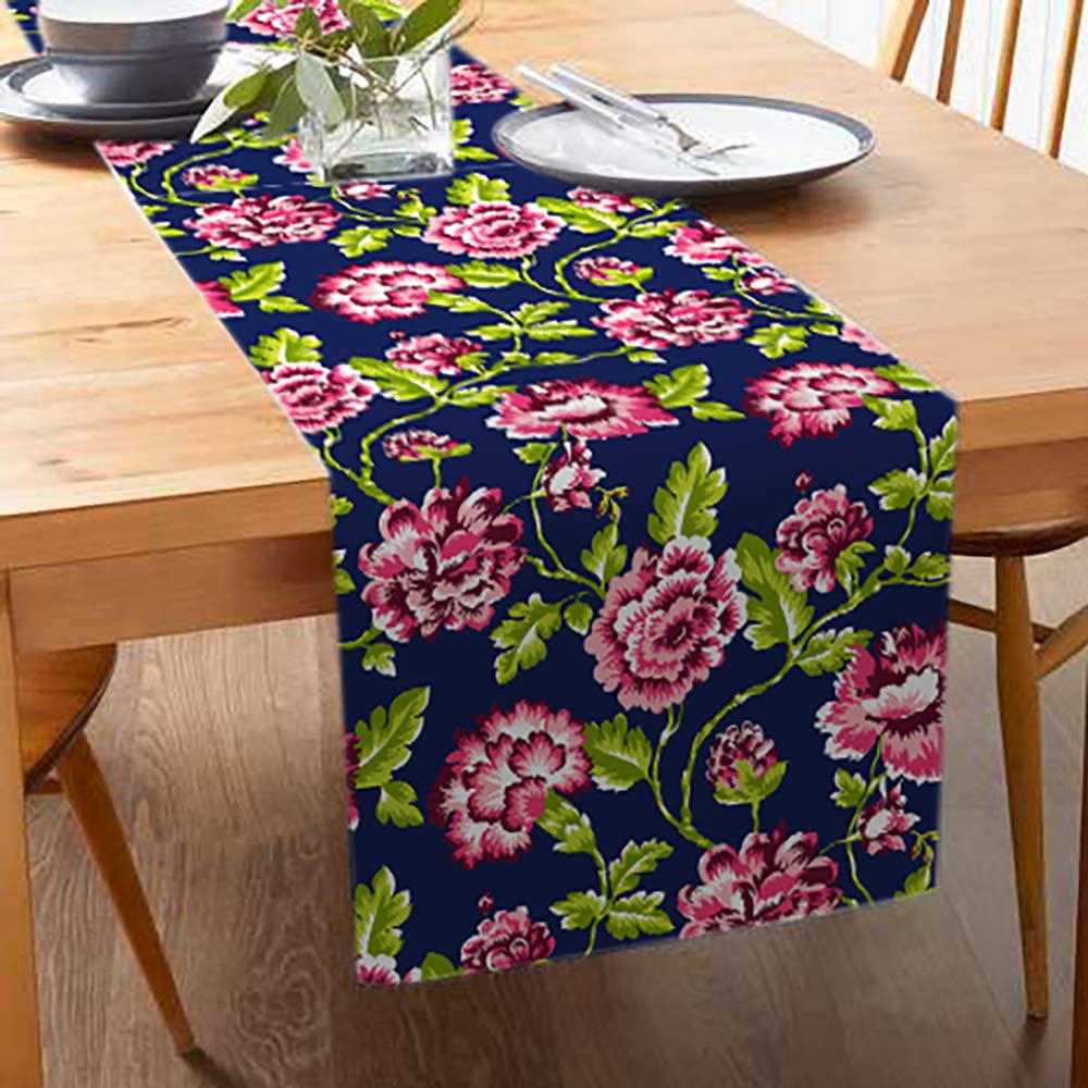 Printed Table Runner - Blue - Decozen