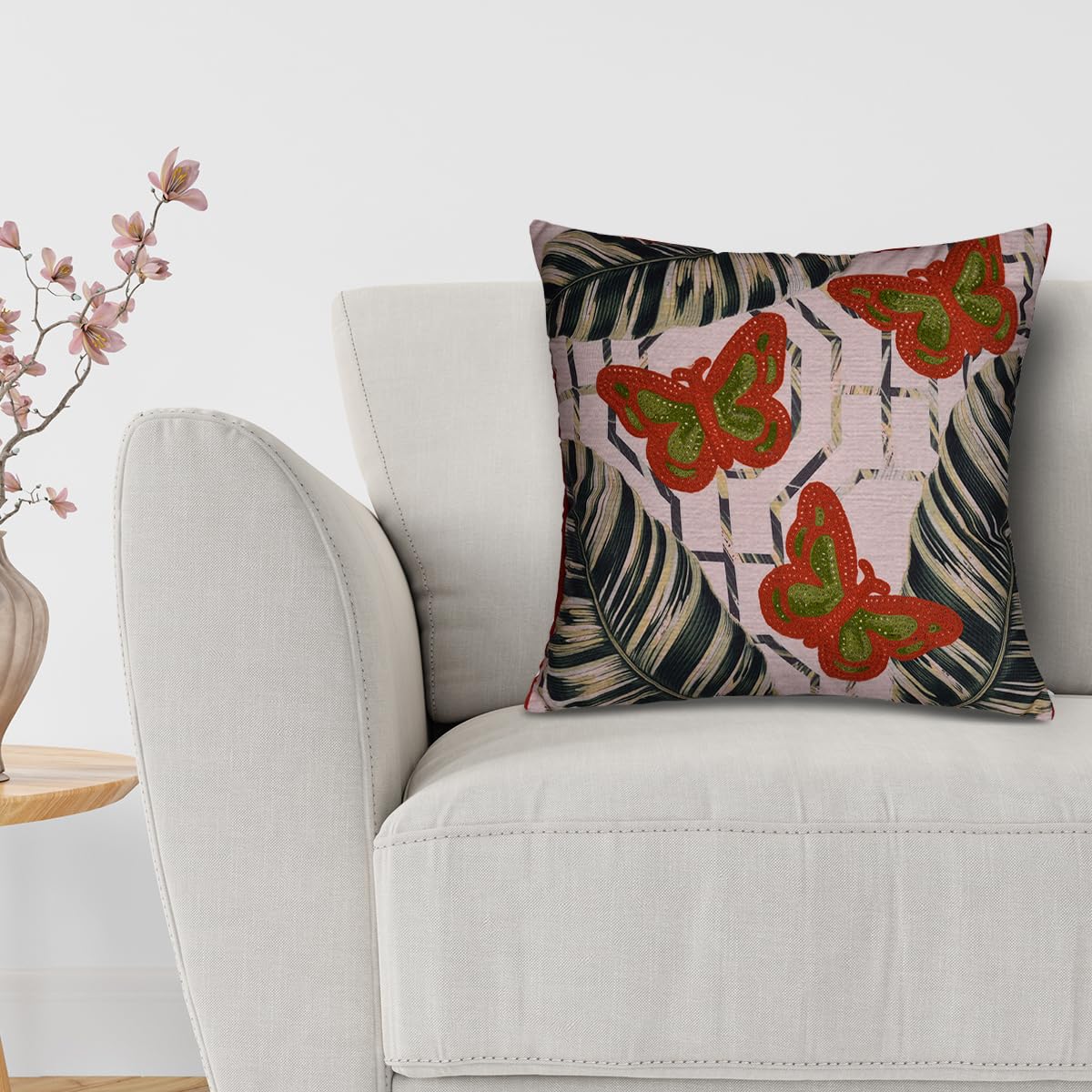 Butterfly Printed Design Throw Pillow Covers - Decozen