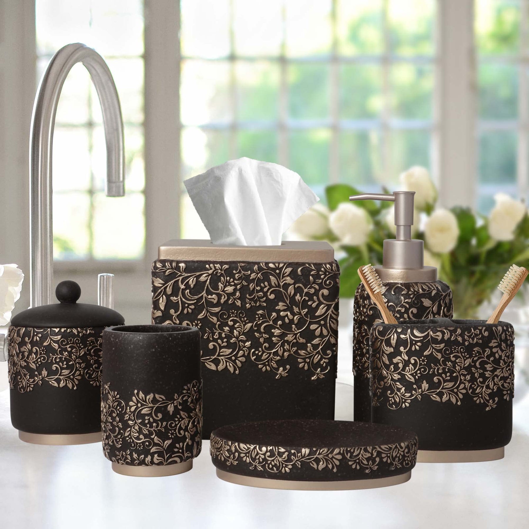 Elegant Bathroom Accessories - Set of 6 Seidman Collection