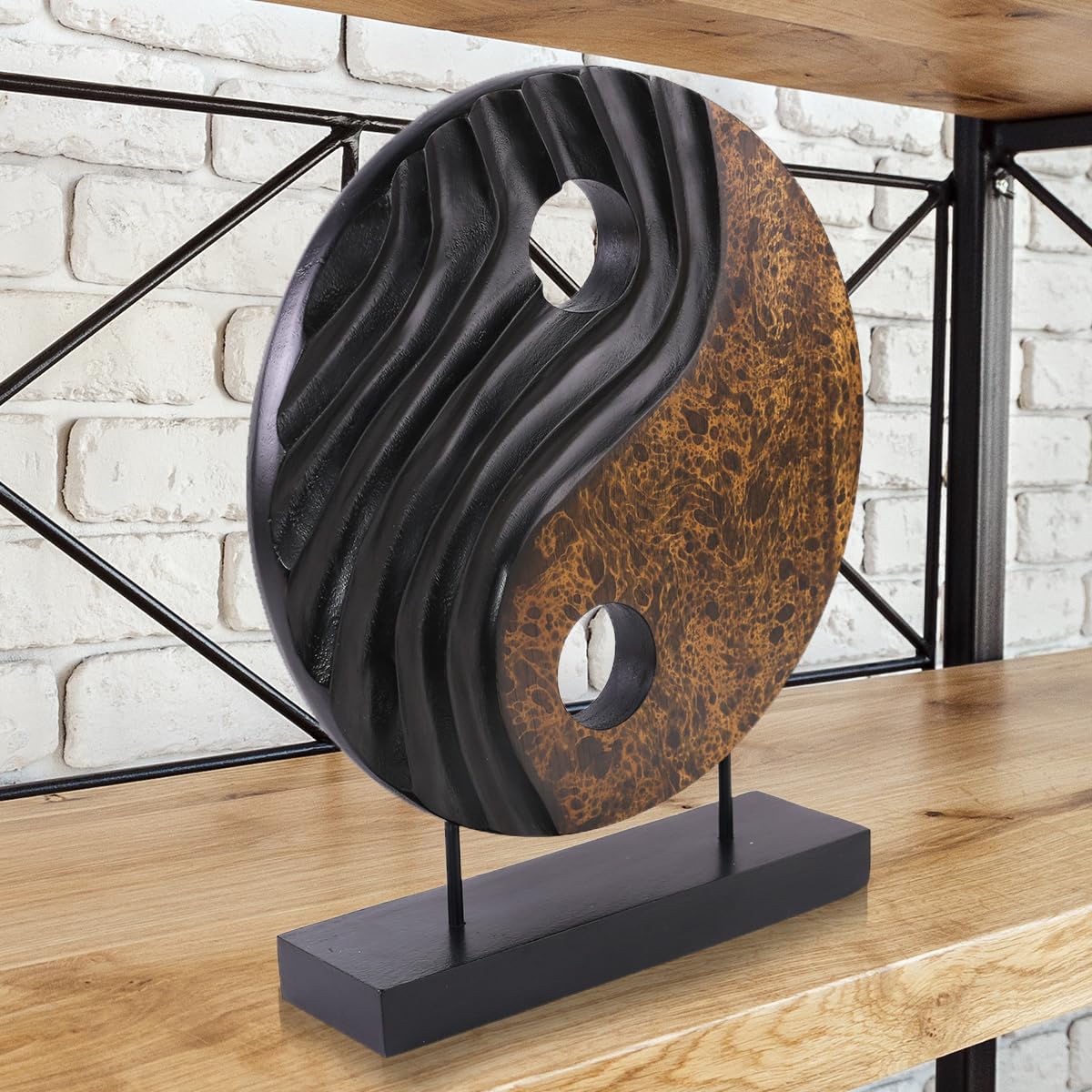 Yin Yang Handmade Wooden Sculpture