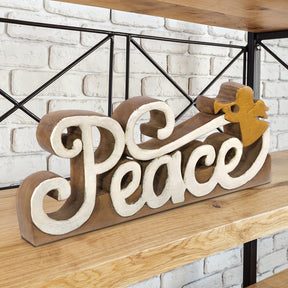 Peace Handmade Wooden Sculpture - Decozen