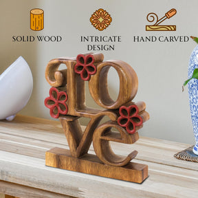 Love Handmade Wooden Sculpture - Decozen