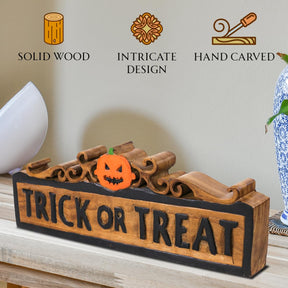 Trick or Treat Handmade Wooden Sculpture