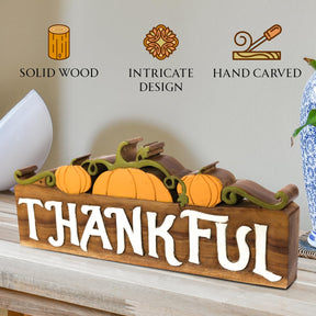 Thankful Handmade Wooden Sculpture - Decozen