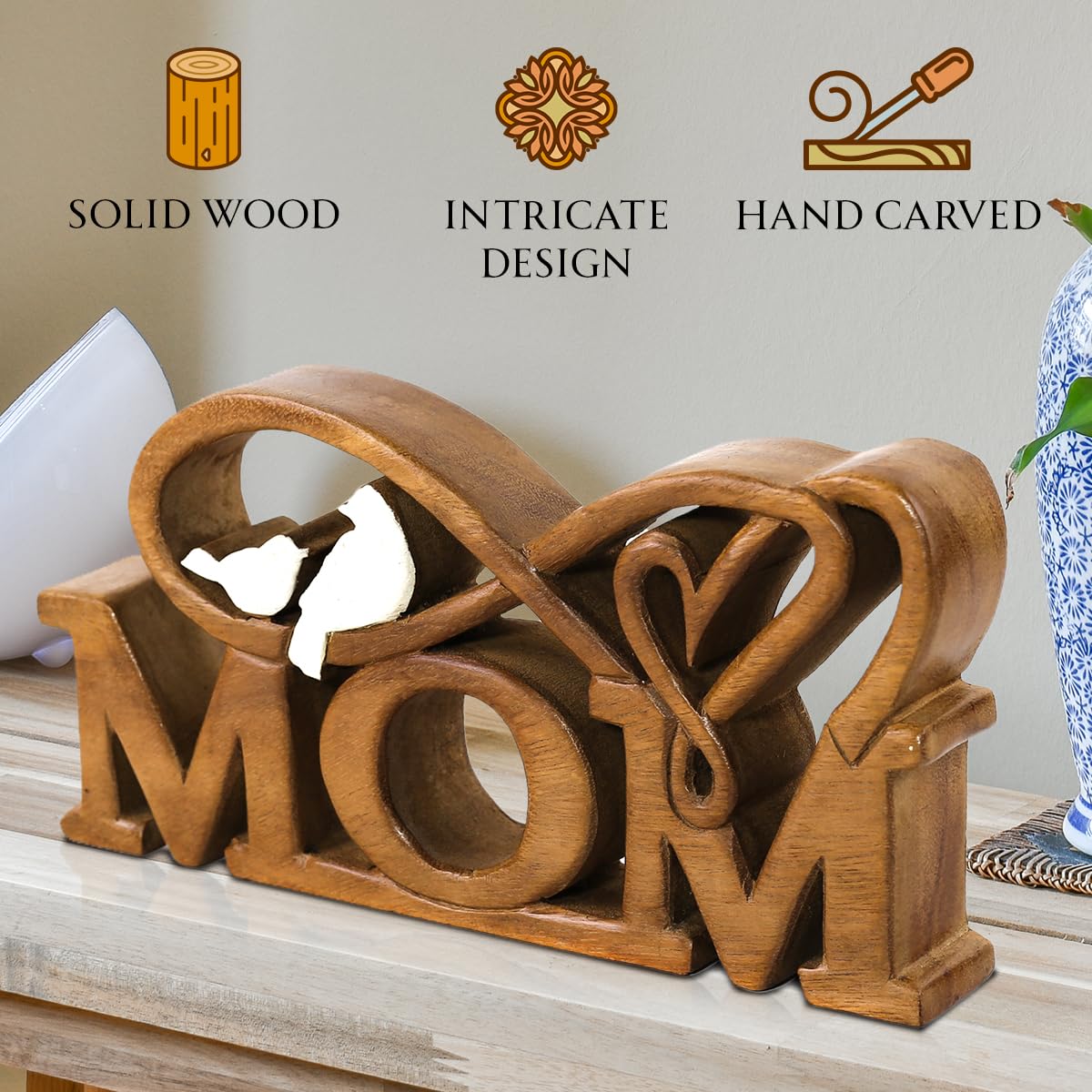 Mom Handmade Wooden Sculpture - Decozen