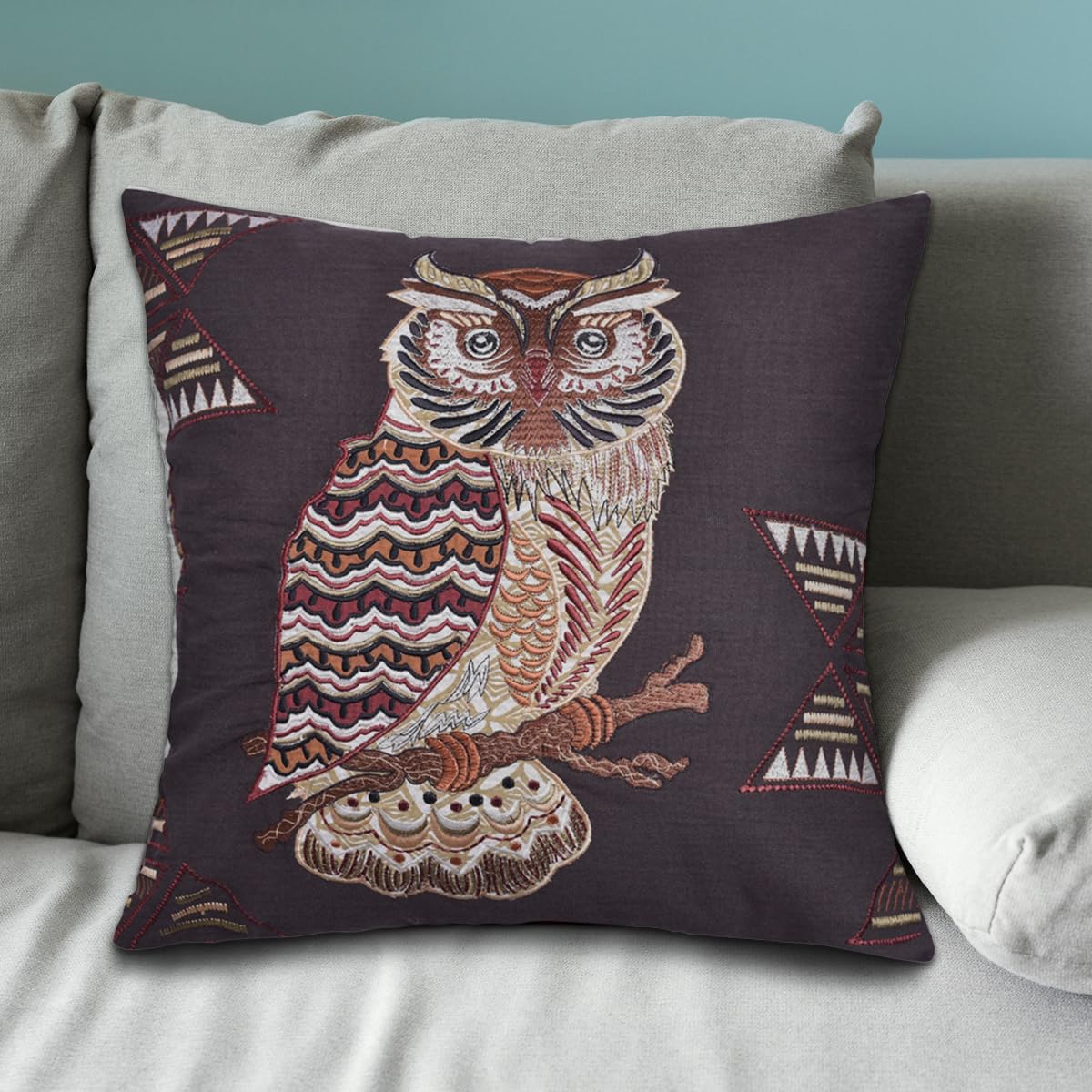 Owl Printed Design Throw Pillow Covers - Decozen