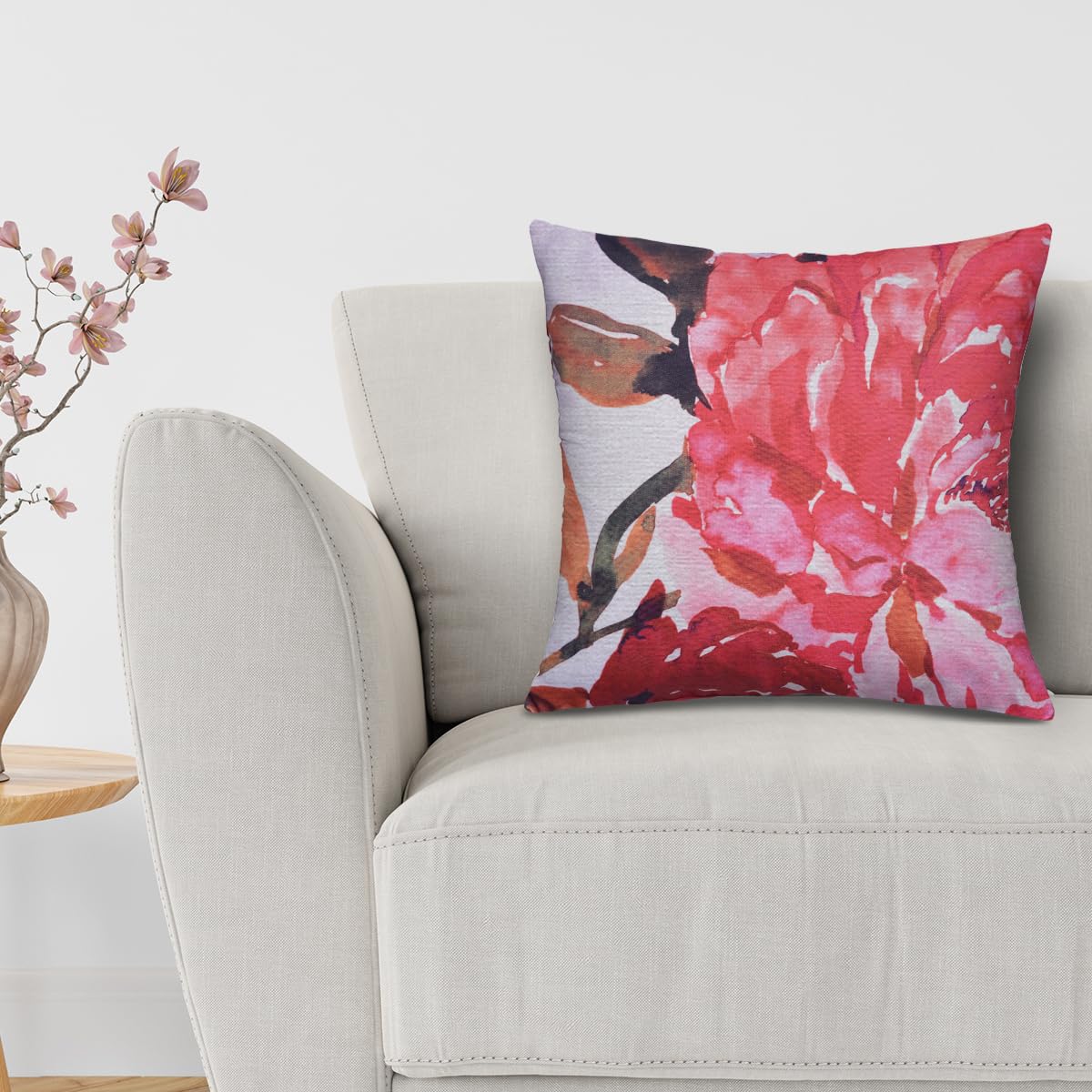 Floral Printed Design Throw Pillow Covers - Decozen