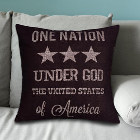 Patriotic Design Printed Throw Pillow Cover - 18 x 18 Inches - Decozen