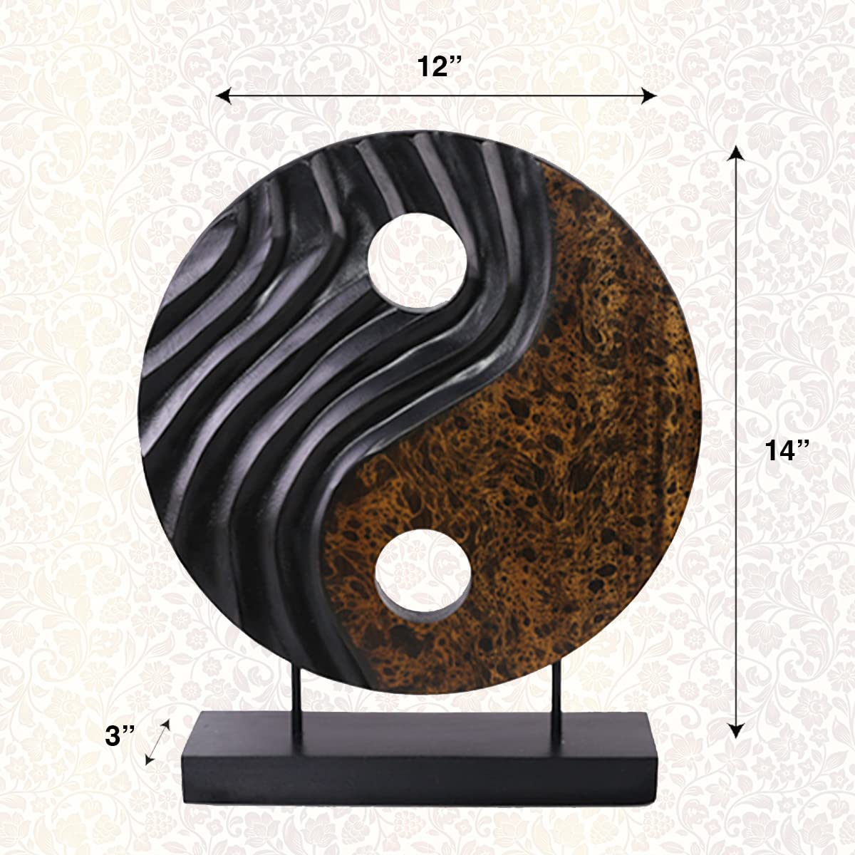 Yin Yang Handmade Wooden Sculpture