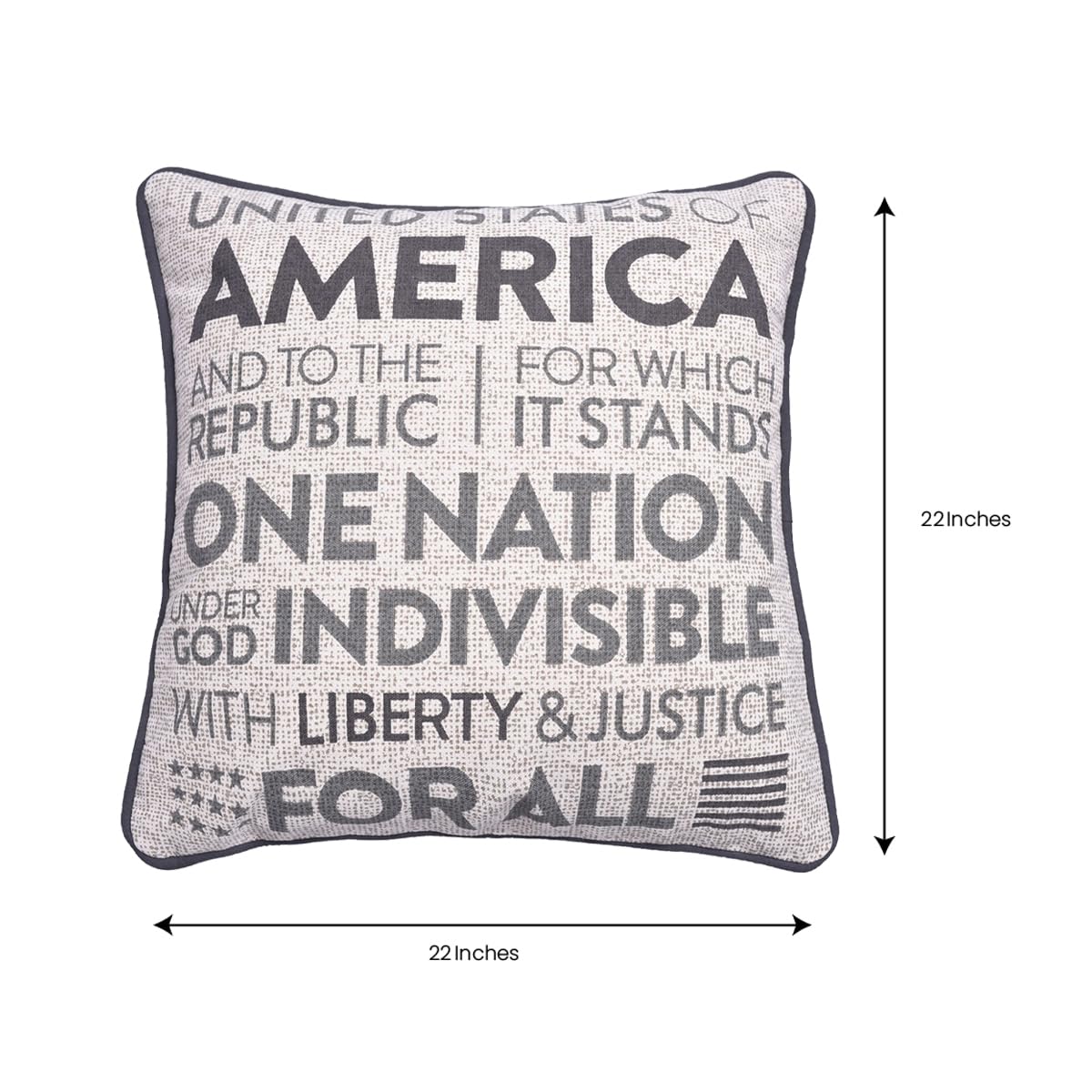 Patriotic Design Printed Throw Pillow Cover - 18 x 18 Inches - Decozen