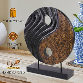 Yin Yang Handmade Wooden Sculpture