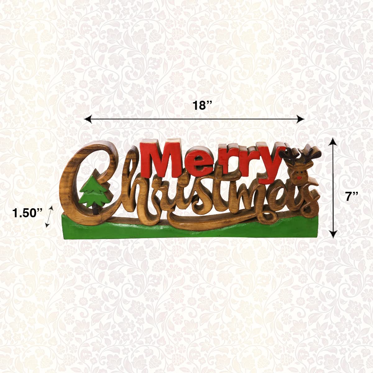 Merry Christmas Handmade Wooden Sculpture - Decozen