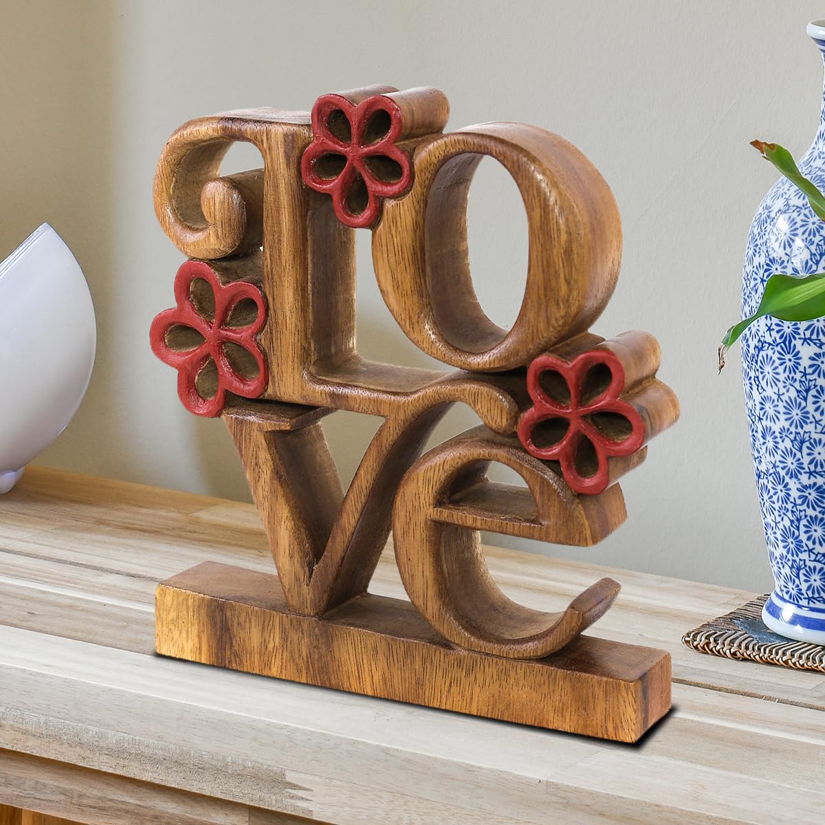 Love Handmade Wooden Sculpture - Decozen