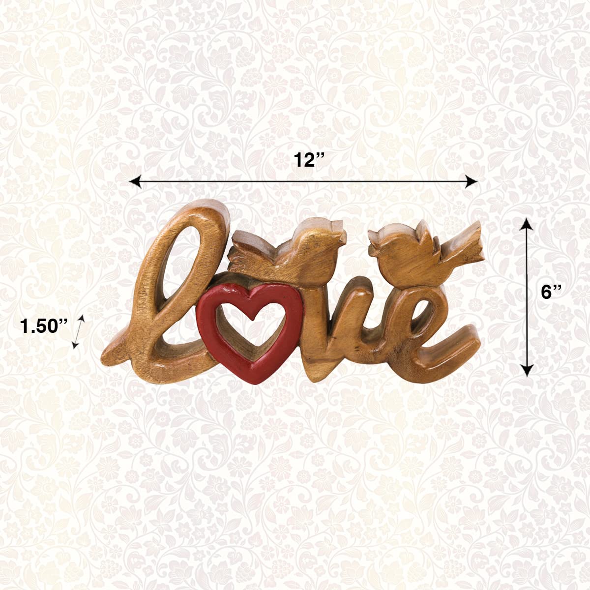 Love Handmade Wooden Sculpture - Decozen