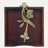 Solid Wood Napkin Holder with Gold Finish Ornament - Decozen