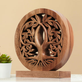 Tribune Tree of Life Wooden Sculpture - Medium - Decozen