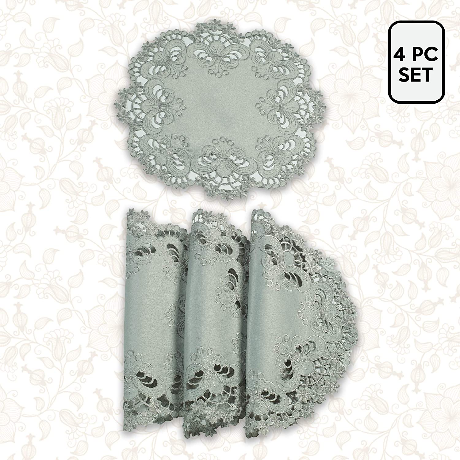 Gray Table Placemats - Creola Collection - Decozen