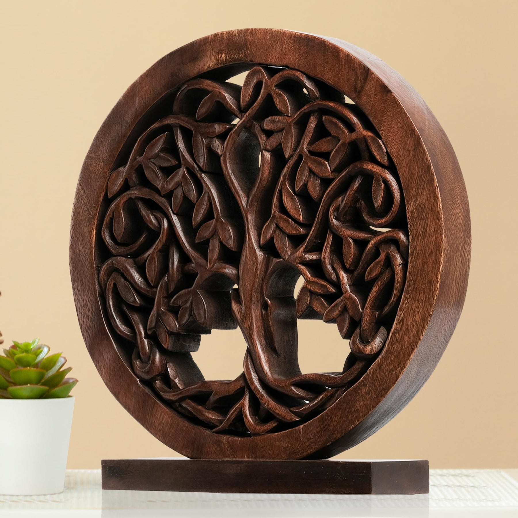 Travilah Tree of Life Wooden Sculpture - Large - Decozen