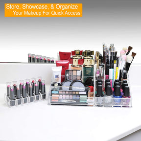 Clear Makeup and Jewelry Organizers - 21 Slots - Decozen