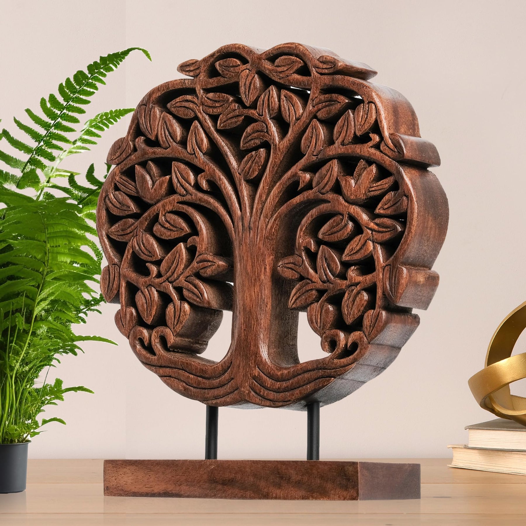 Trezevant Tree of Life Wooden Sculpture - Medium - Decozen