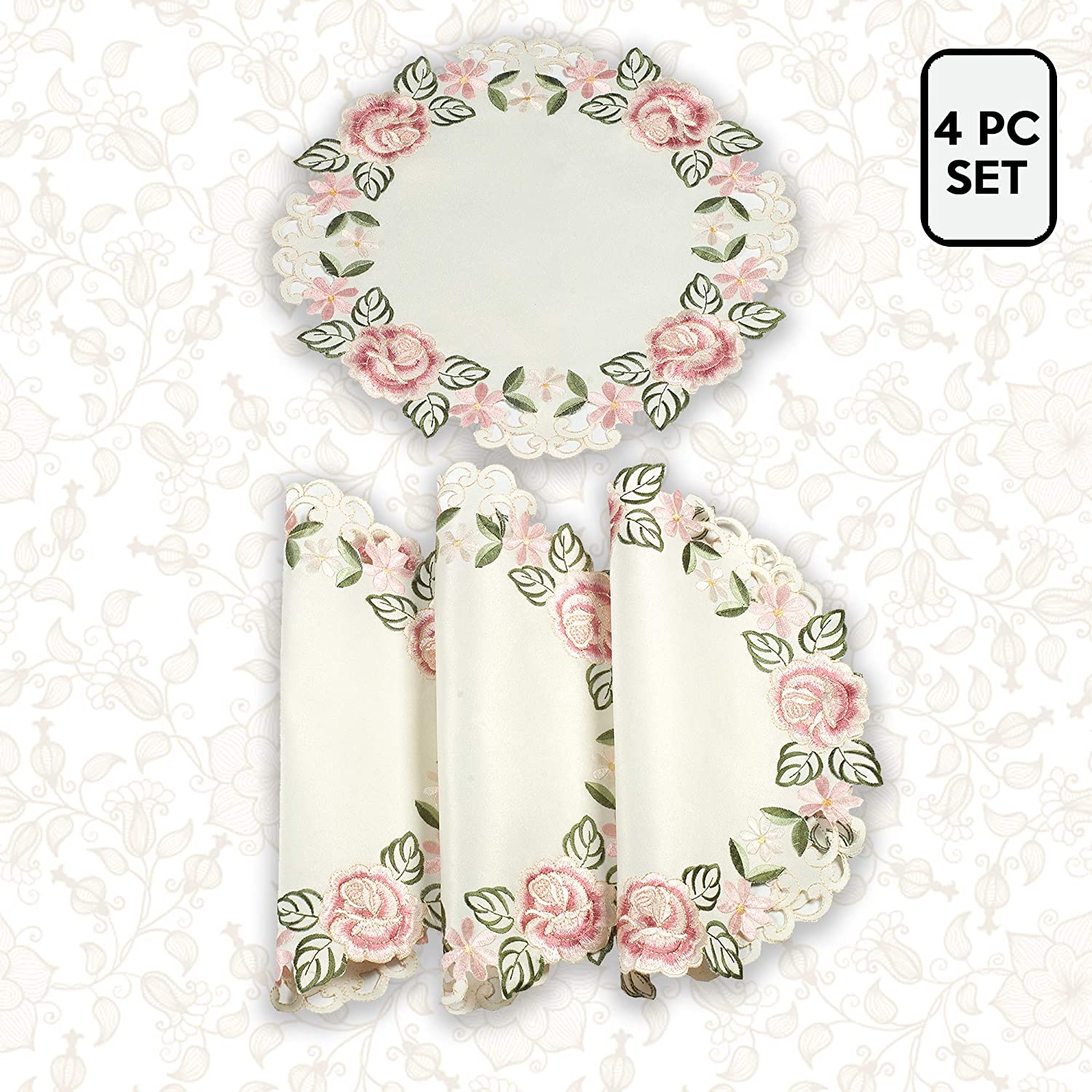 Beige Table Doilies - Bryton Collection - Decozen