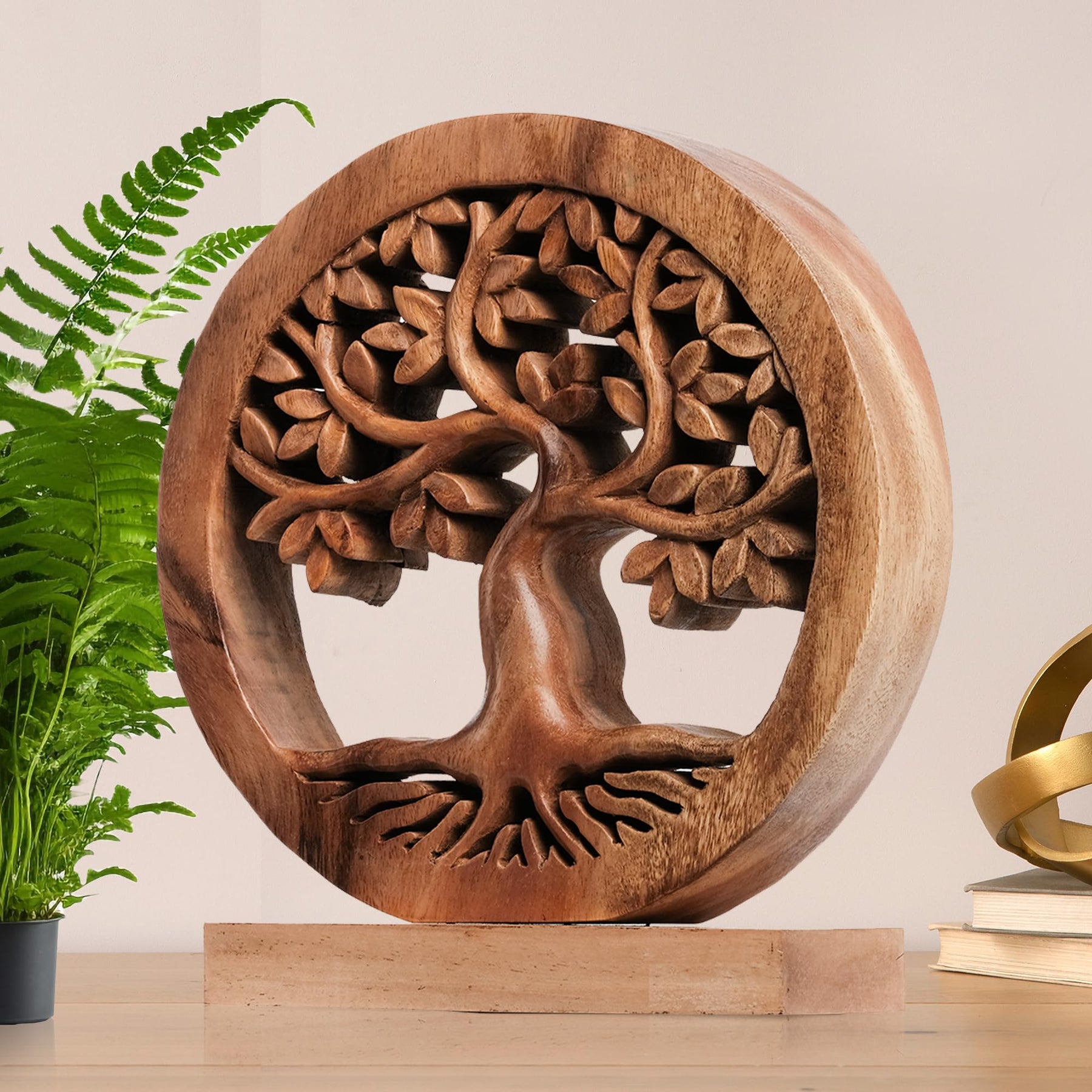 Libarid Tree of Life Wooden Sculpture - Medium - Decozen