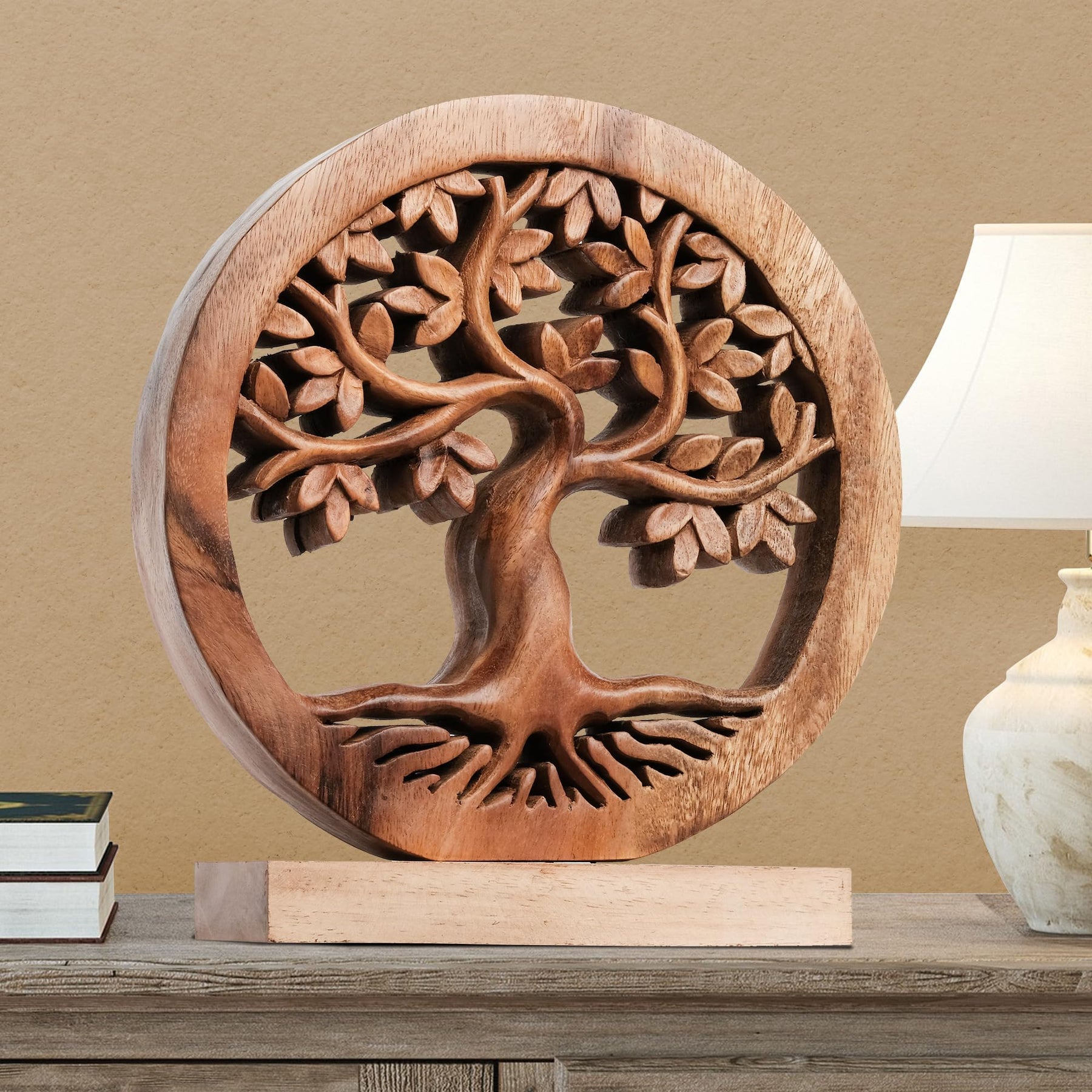 Libarid Tree of Life Wooden Sculpture - Medium - Decozen