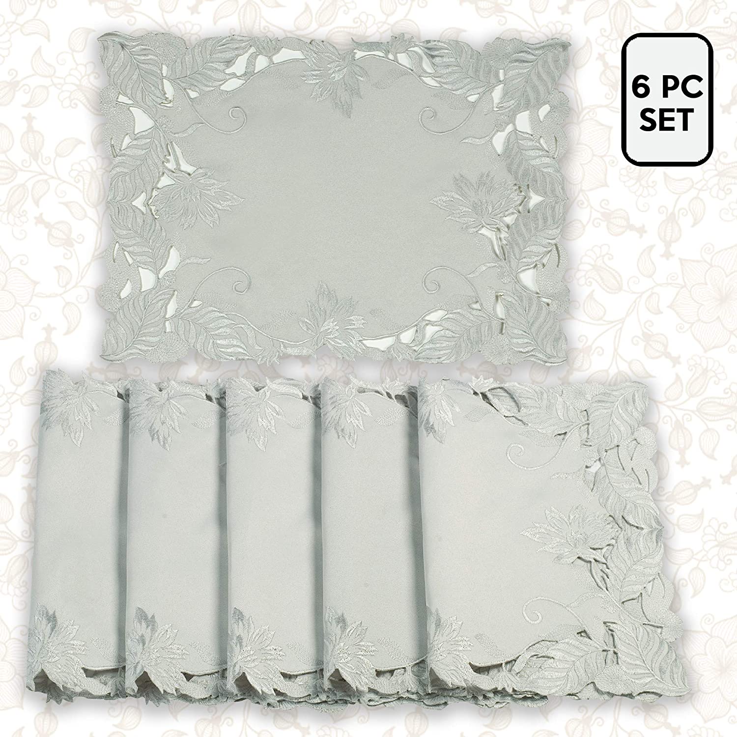 Light Gray Table Placemats - Corda Collection - Decozen