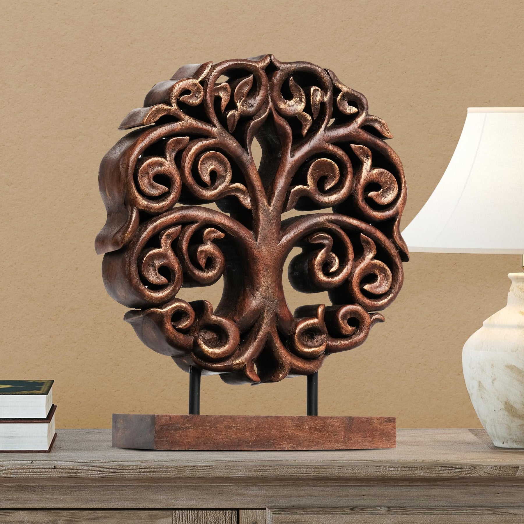 Berton Tree of Life Wooden Sculpture - Medium - Decozen