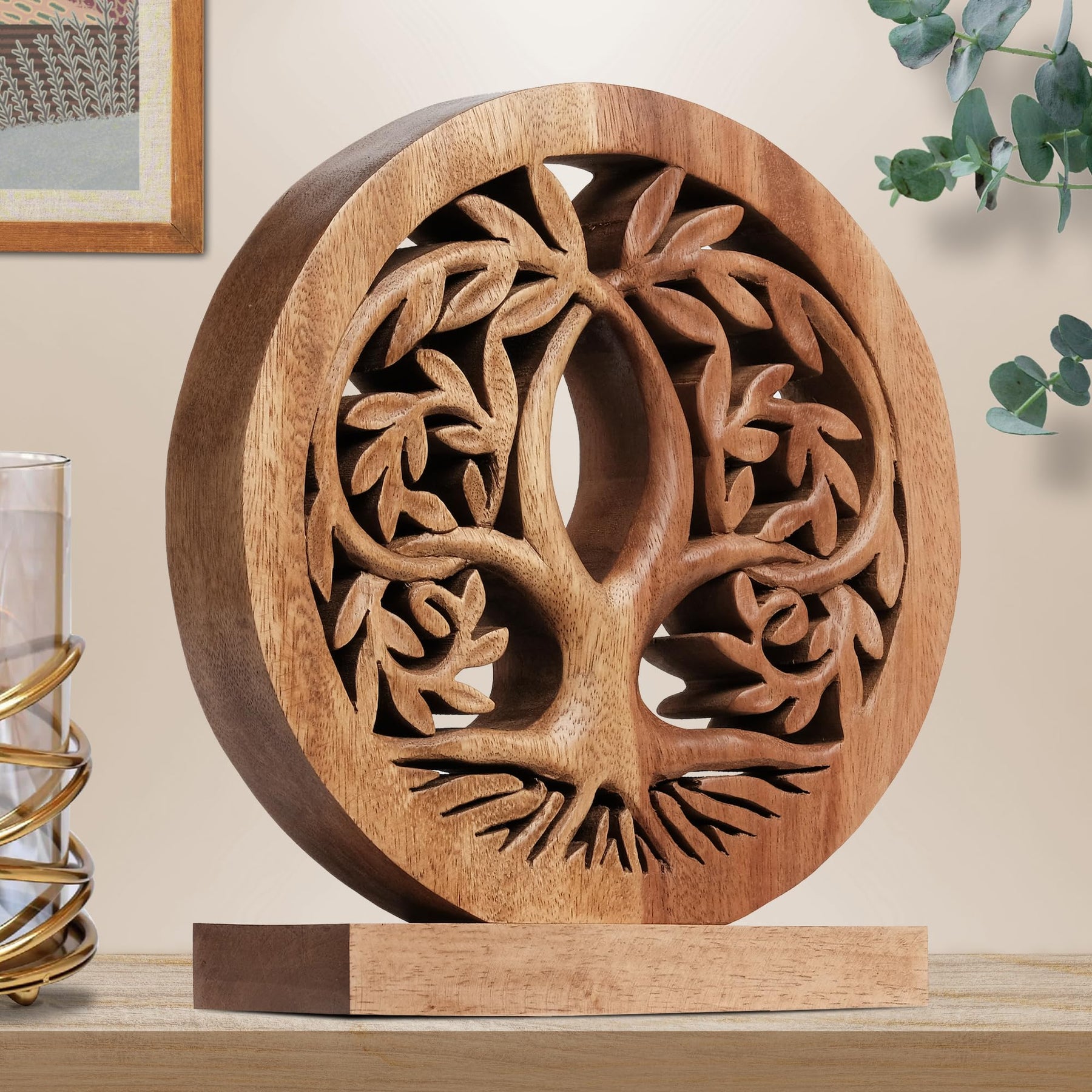 Tribune Tree of Life Wooden Sculpture - Medium - Decozen