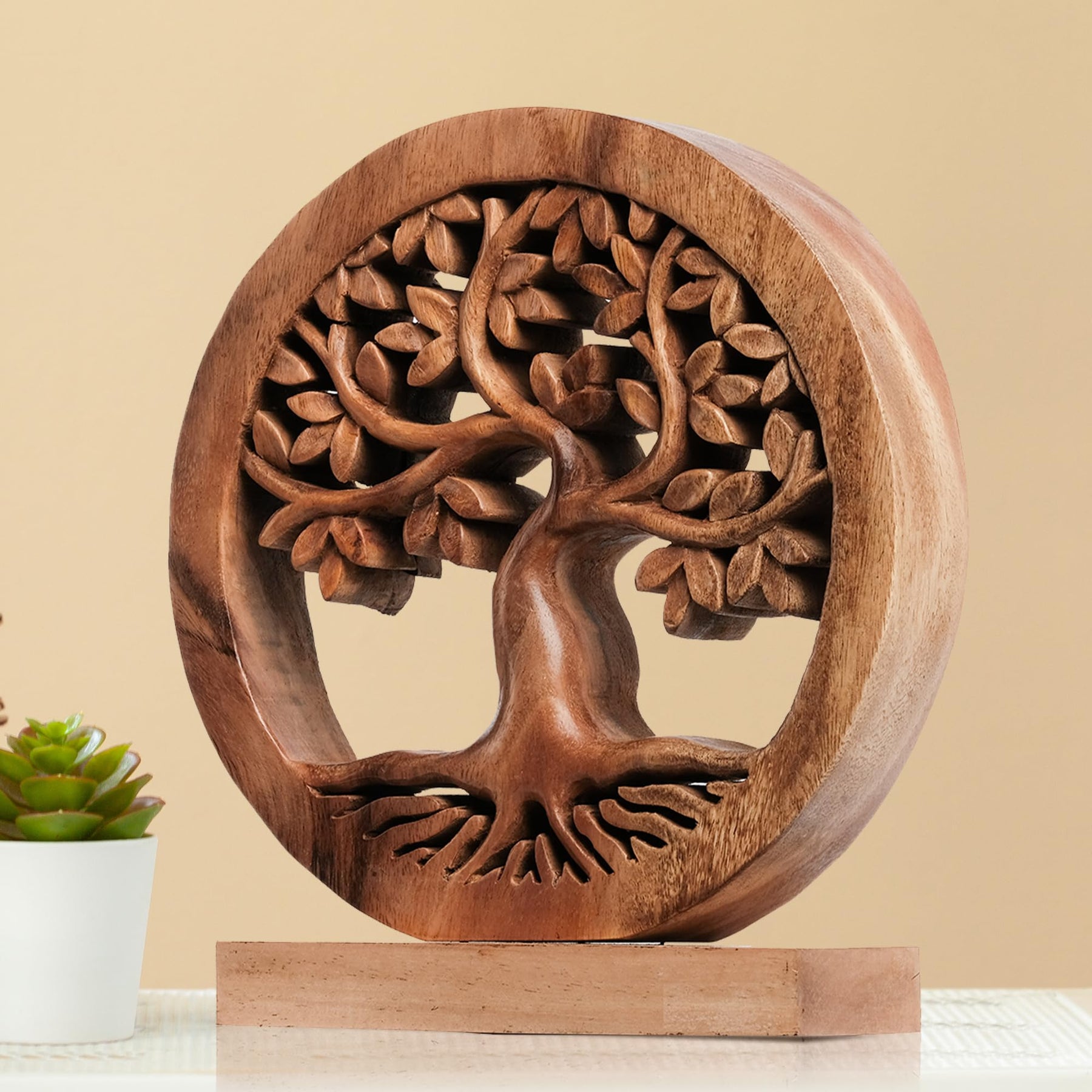 Libarid Tree of Life Wooden Sculpture - Medium - Decozen