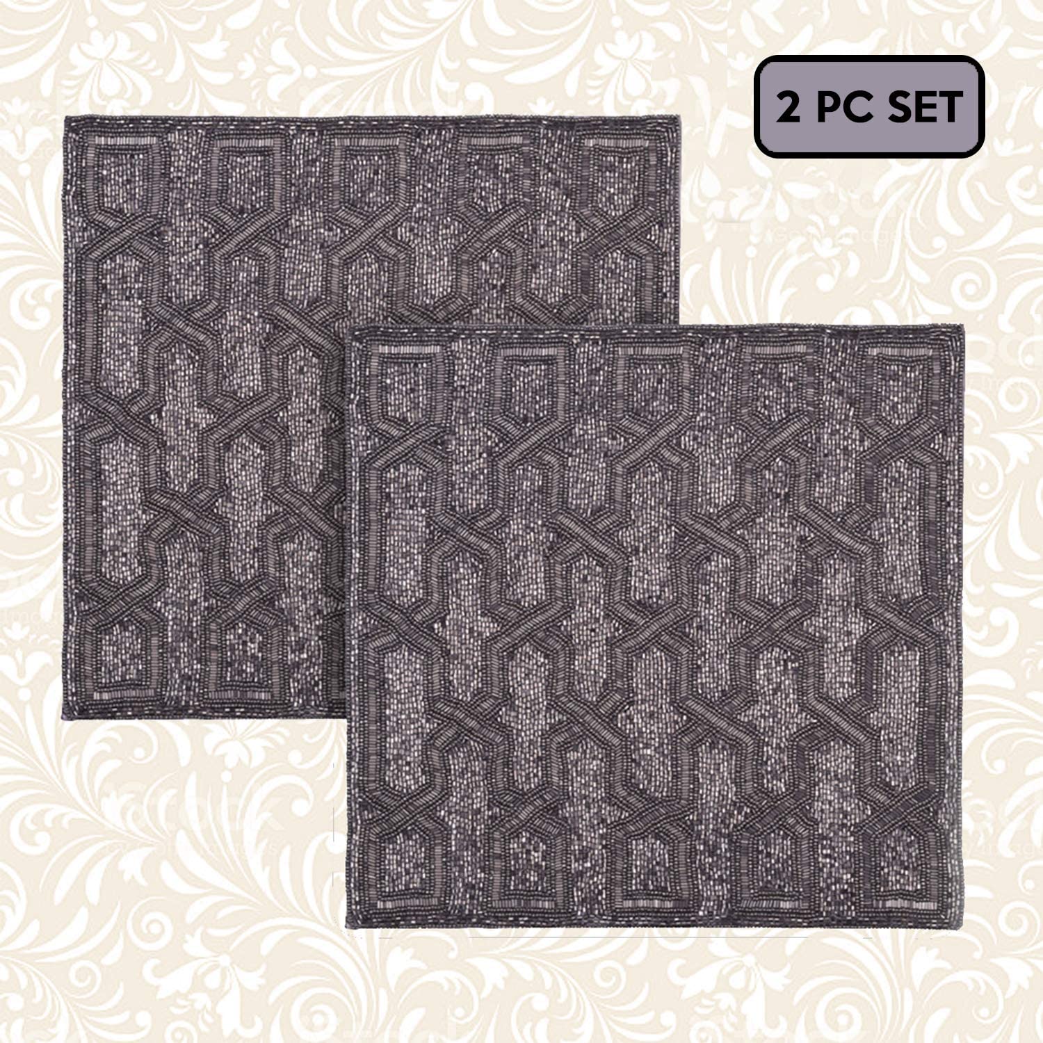 The Creola Beaded Placemats - Set of 2 - Decozen