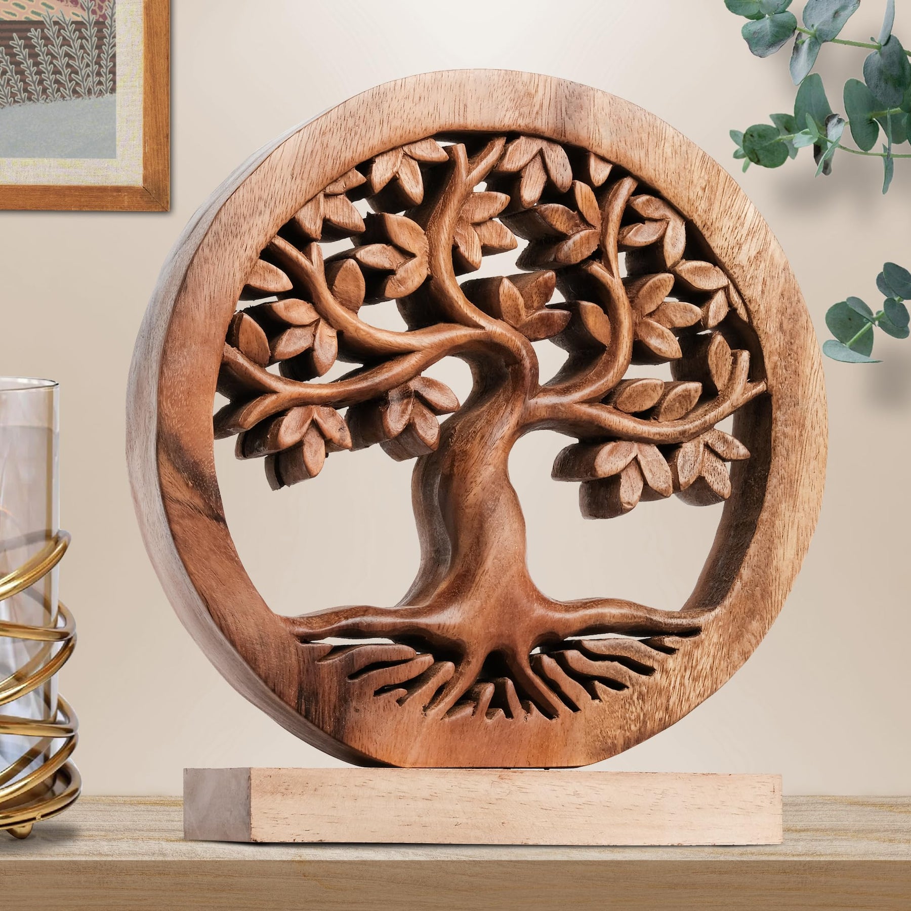 Libarid Tree of Life Wooden Sculpture - Medium - Decozen