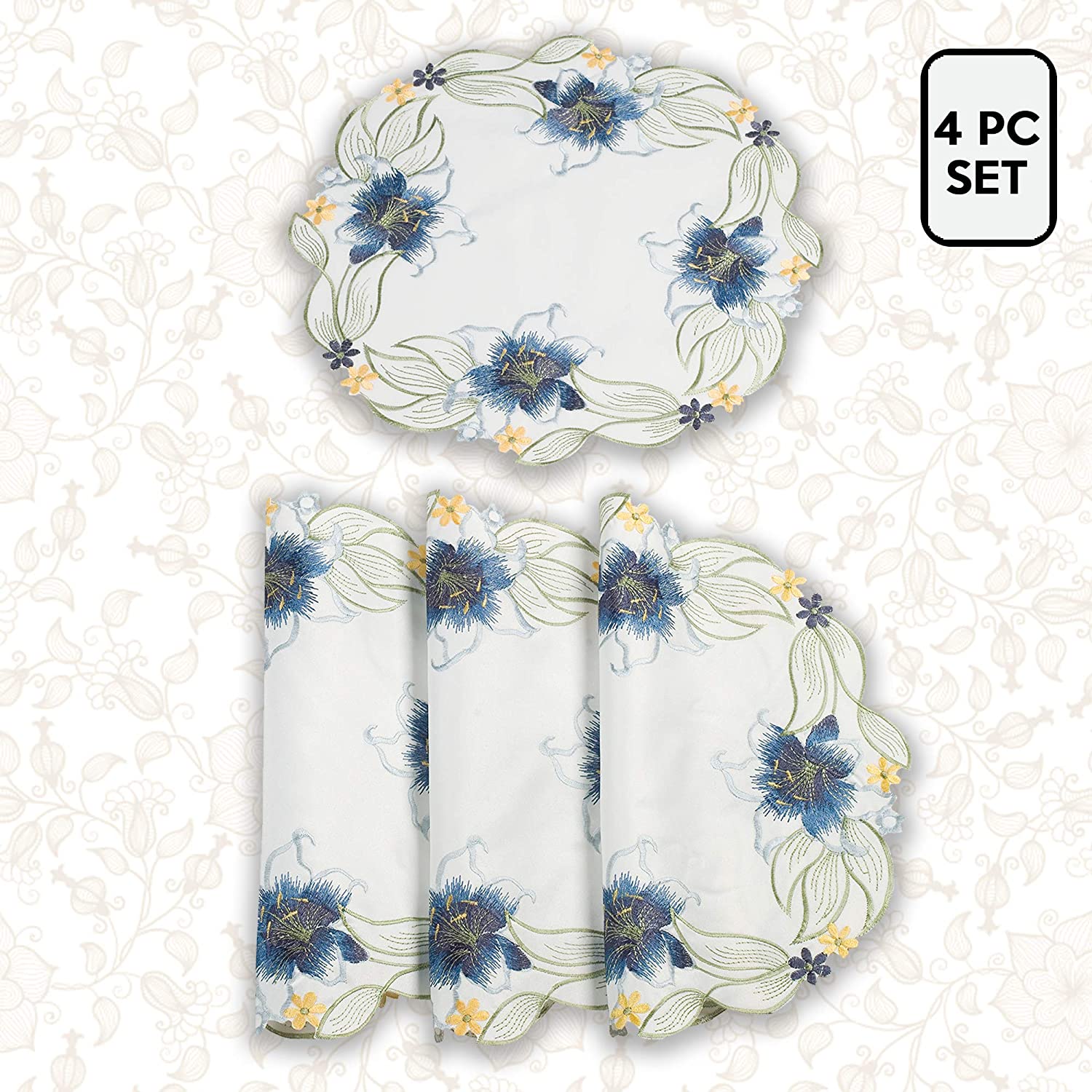 Ivory Table Doilies - Cedrick Collection - Decozen