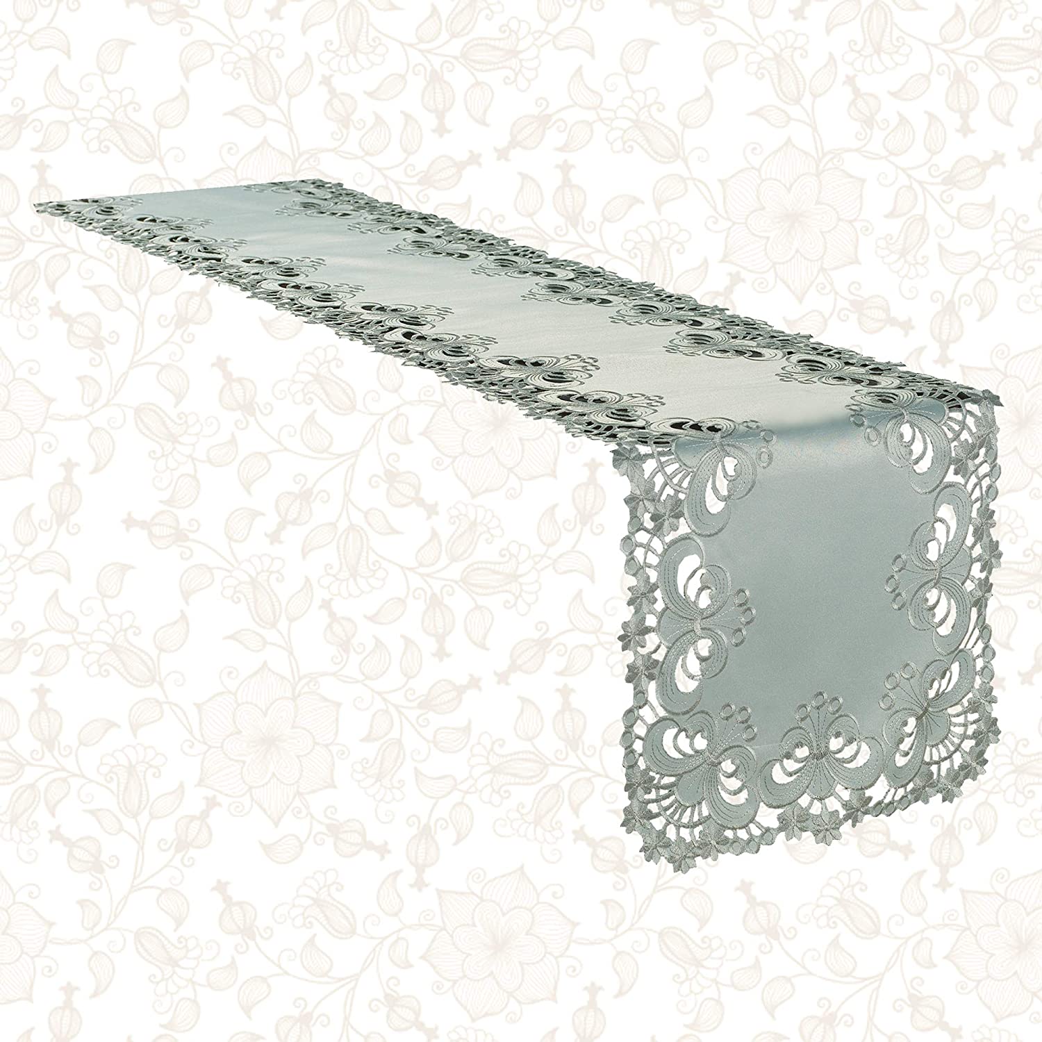 Gray Table Runner - Creola Collection - Decozen