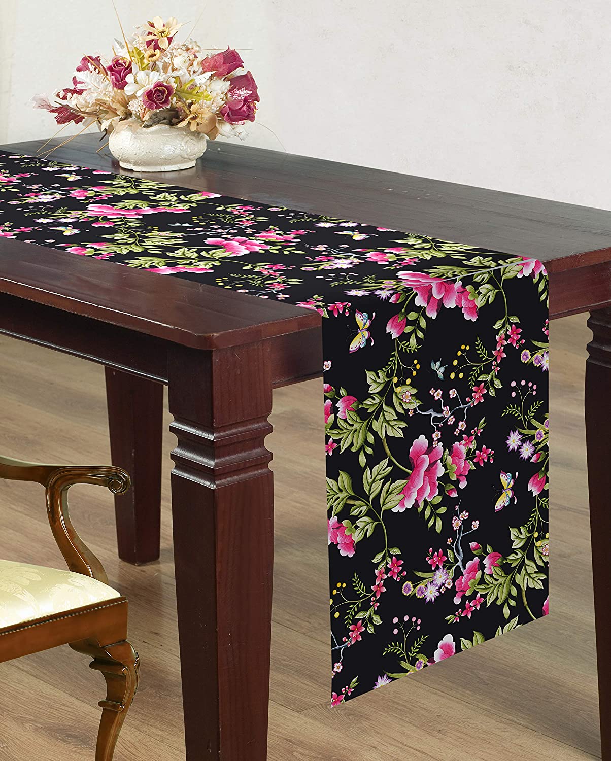 Printed Table Runner - Saku Black - Decozen