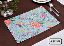 Floral Design Cork Backed Placemats - Set of 6 - Decozen