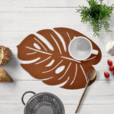 Leaf Cut Out Leather Placemats - Set of 6 - Decozen