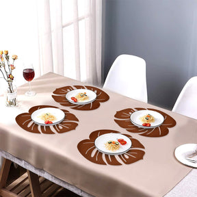 Leaf Cut Out Leather Placemats - Set of 6 - Decozen