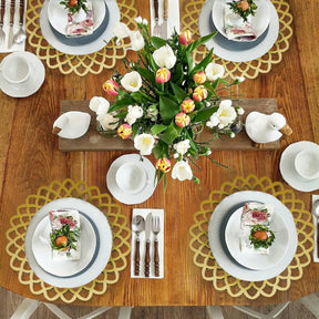 Gold Wooden Trivet Placemats for Dining Table - Decozen