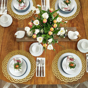 Gold Wooden Trivet Placemats for Dining Table - Decozen