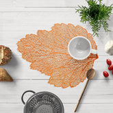 Leaf Cut Out Leather Placemats - Set of 6 - Decozen