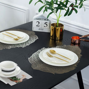 Leaf Cut Out Leather Placemats - Set of 6 - Decozen