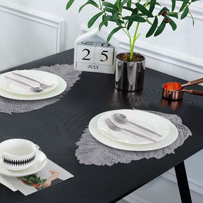 Leaf Cut Out Leather Placemats - Set of 6 - Decozen