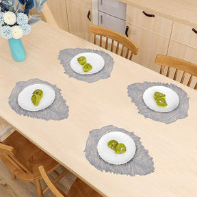 Leaf Cut Out Leather Placemats - Set of 6 - Decozen