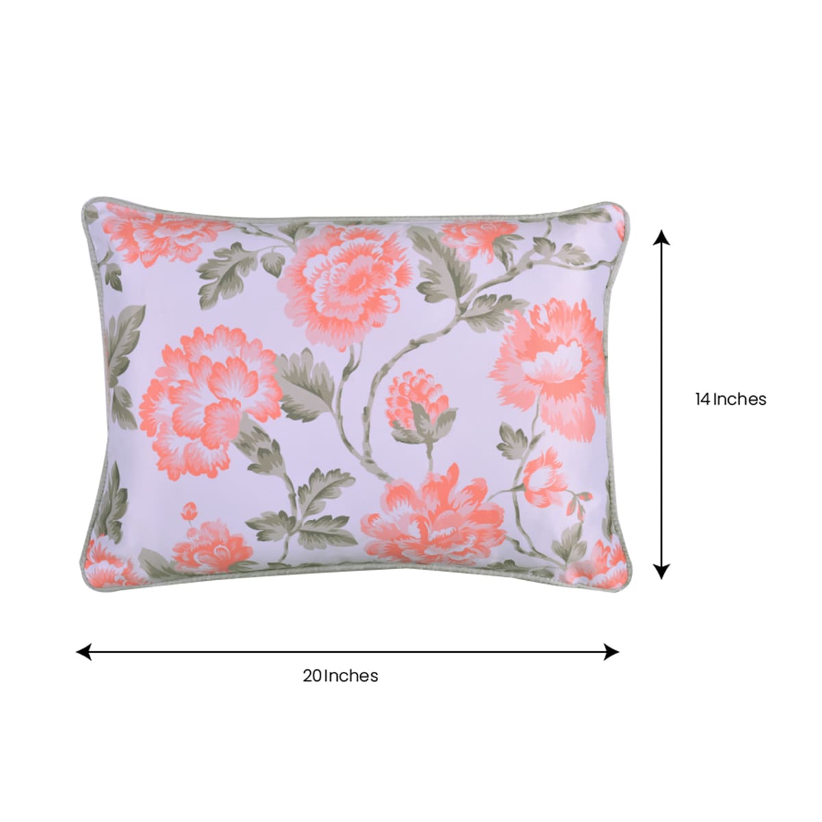 Floral Printed Throw Pillow Covers - 14 x 20 Inches - Decozen