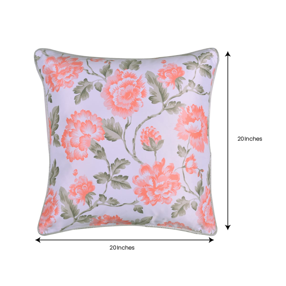 Floral Printed Throw Pillow Covers - 20 x 20 Inches - Decozen