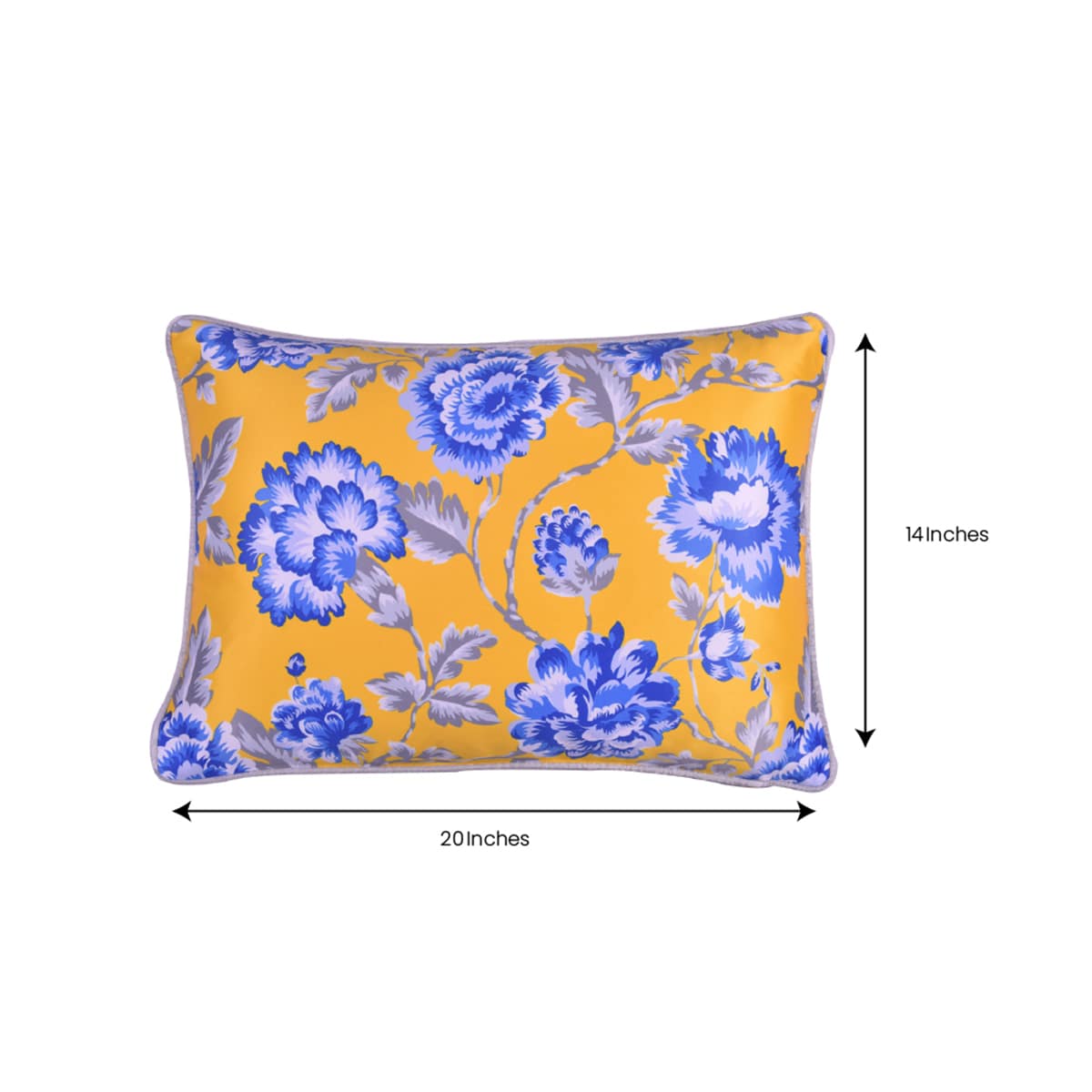 Floral Printed Throw Pillow Covers - 14 x 20 Inches - Decozen